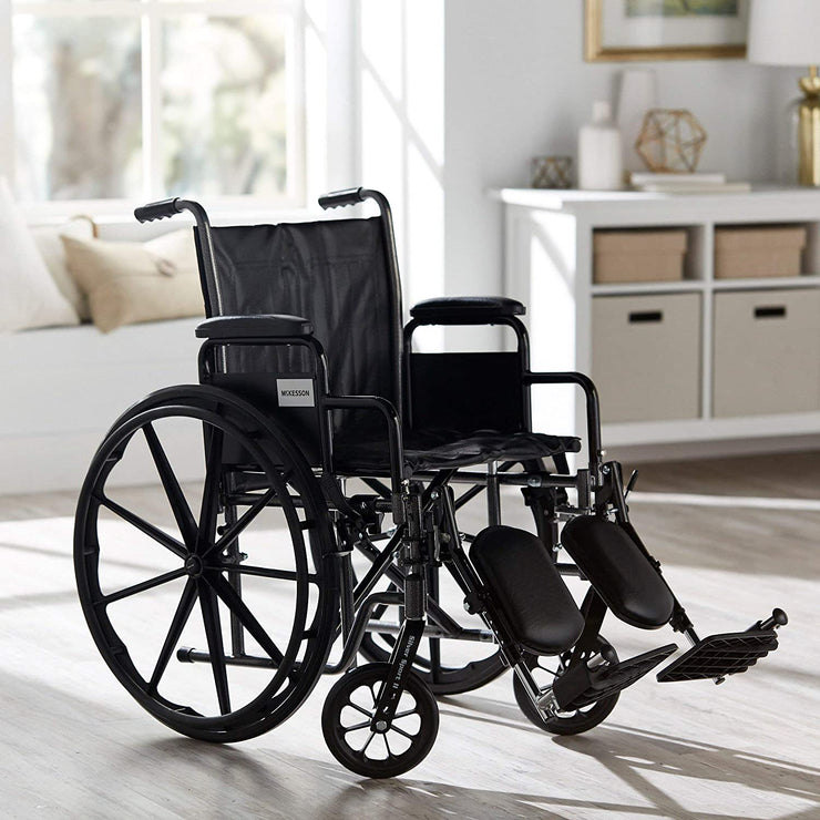 20 Steel Wheelchair w/ Detachable Desk Arms & Footrests by